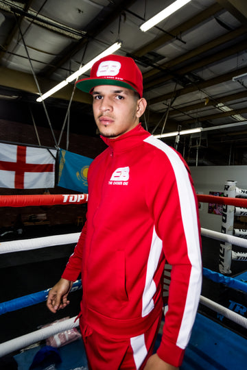 TEAM BERLANGA Fight Night Track Suit - Red W| White Stripe - TEAM BERLANGA